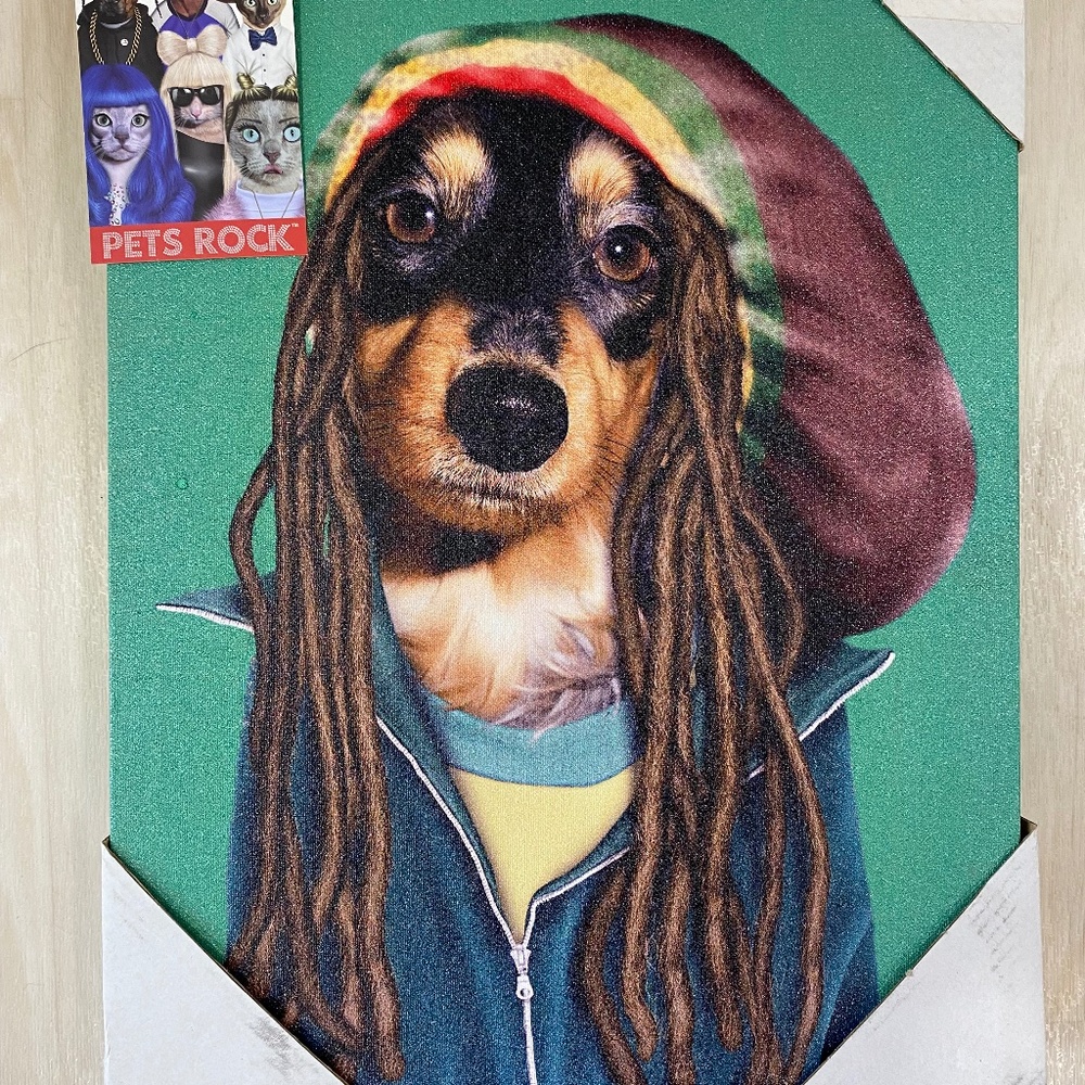 Pets Rock Bob Marley Rastafarian Dachsund Dog Art Print